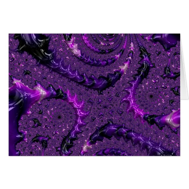 Funky Bold Boho Purple Digital Abstract Fractal (Front Horizontal)