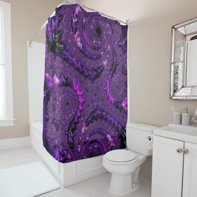 Funky Bold Boho Purple Digital Abstract Fractal (In Situ)