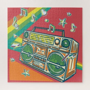 Funky Boom Box Colourful Design Jigsaw Puzzle
