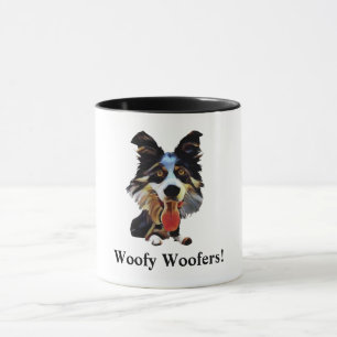 Funky Bordure Collie Chien Mug
