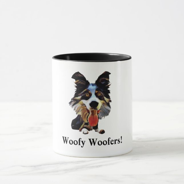 Funky Bordure Collie Chien Mug (Centre)
