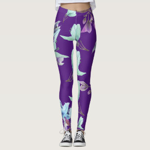 Funky Bougainvillea Plant Flowers Print Leggings