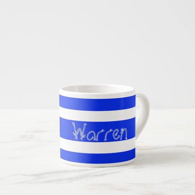 Funky Boy Guy Coffee Espresso Warren Your Name Mug (Front Right)