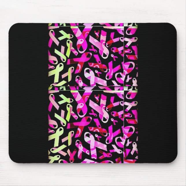 Funky Breast Cancer Ribbons Mouse Pad (Front)