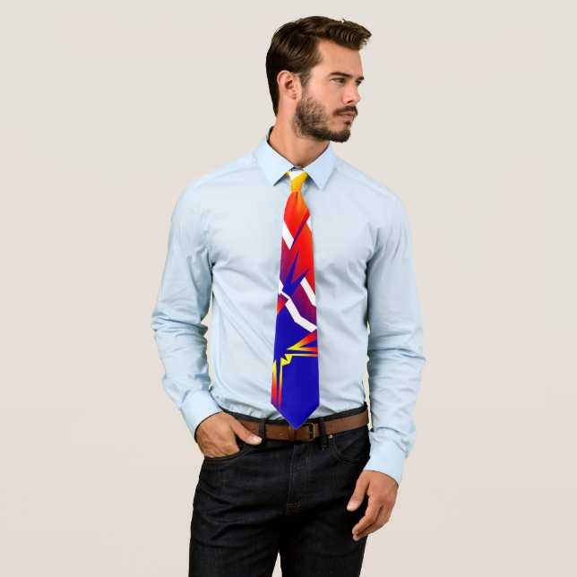 Funky Bright Abstract Art Thunder Tie (In Situ)