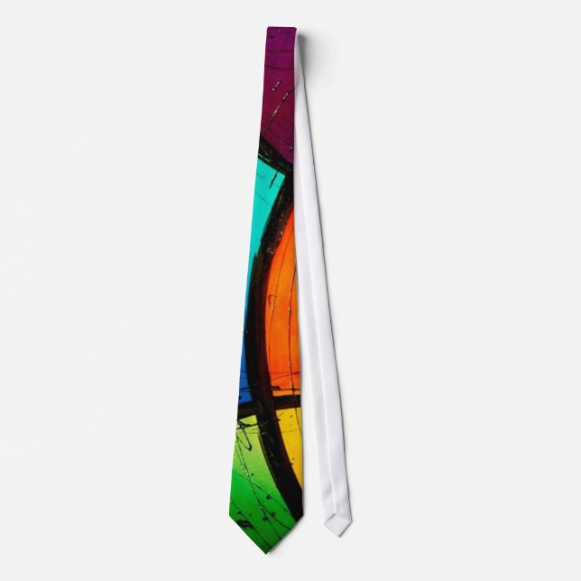 Funky Bright Abstract Tie (Front)
