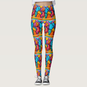 Funky bright and fun yoga pants long length