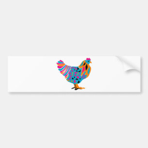 Funky Bright Chicken Bumper Sticker