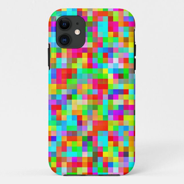 Funky Bright Colourful Pixels Mosaic Case-Mate iPhone Case (Back)