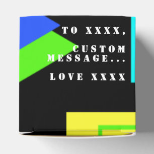 FUNKY BRIGHT RETRO 80S FASHION SHAPES PATTERN GIFT FAVOR BOX