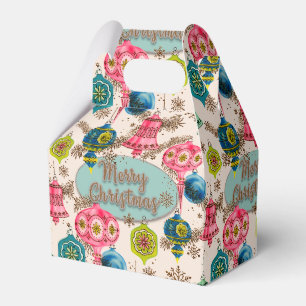 Funky Bright Retro Christmas Favor Box