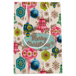 Funky Bright Retro Christmas Medium Gift Bag