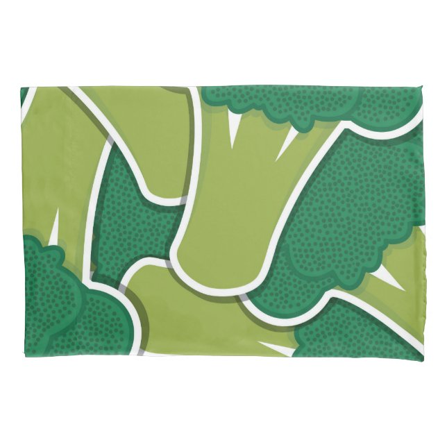 Funky broccoli pillowcase (Front)