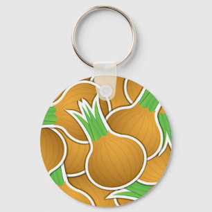 Funky brown onions keychain