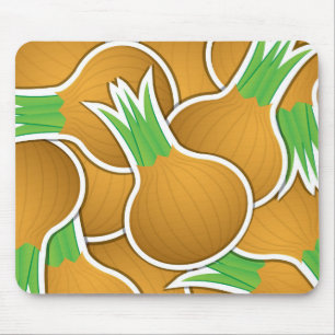 Funky brown onions mouse pad