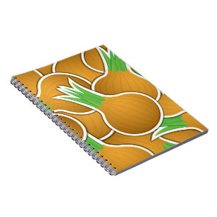 Funky brown onions notebook