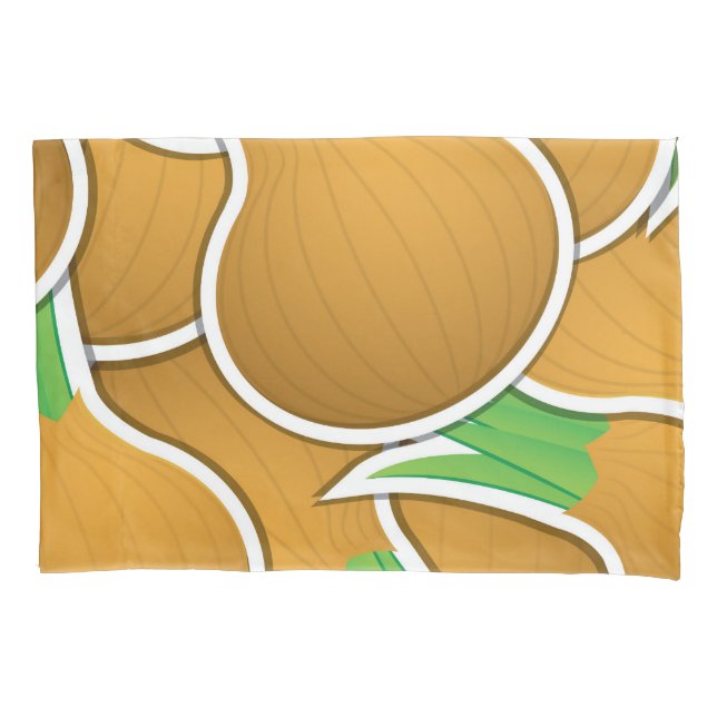 Funky brown onions pillowcase (Front)