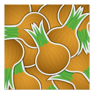 Funky brown onions poster