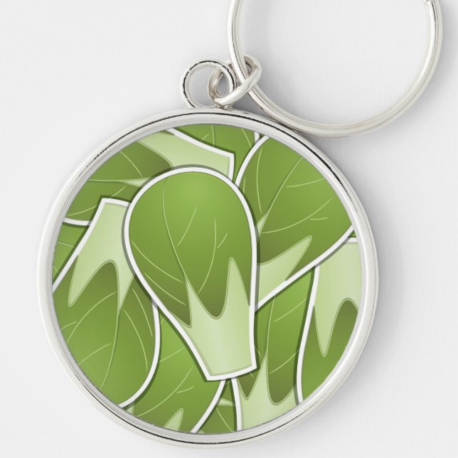 Funky brussel sprout keychain (Front)