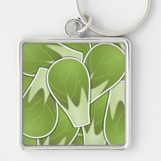 Funky brussel sprout keychain (Front)