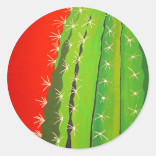 Funky Cactus Classic Round Sticker