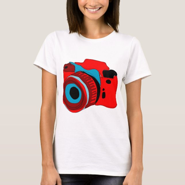 Funky camera graphic illustration T-Shirt (Front)