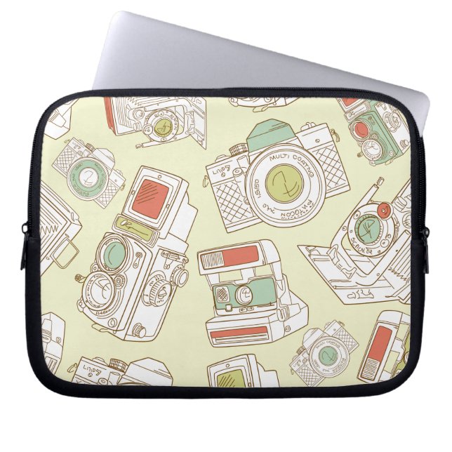 funky cameras laptop sleeve (Front)
