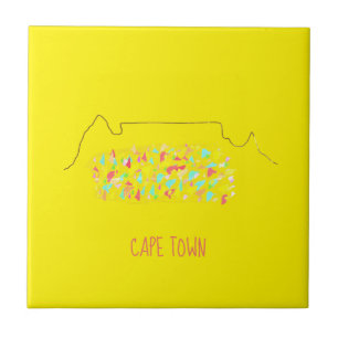Funky Cape Town ZA Table Mountain Colourful Tile