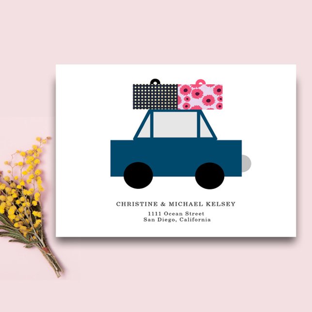 Funky Car New Home Adresse Faire-part Carte postal (Créateur téléchargé)