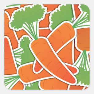 Funky carrots! square sticker