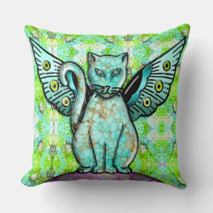 Funky Cat - 3D Throw Pillow