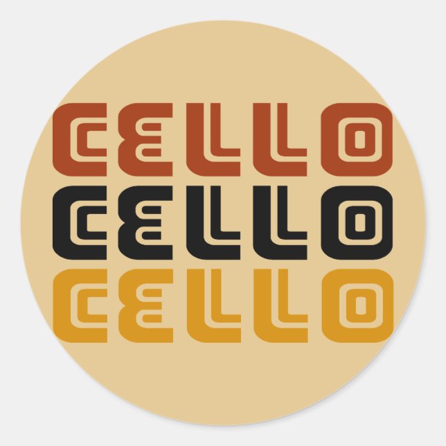 Funky Cello Trio Gift Classic Round Sticker (Front)