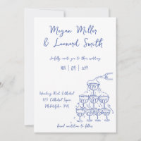 Funky champagne tower save the date wedding