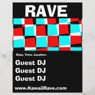Funky Chequerboard Custom Rave Flyers