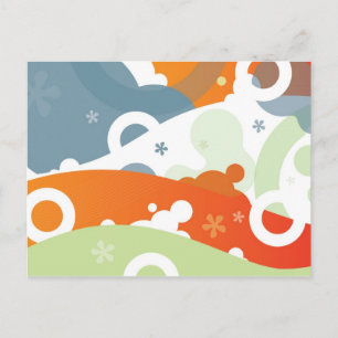 Funky Cherry Abstract Postcard