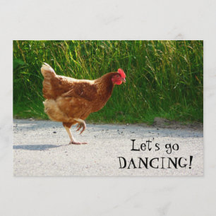 Funky Chicken - Let's Go Dancing! Invitation