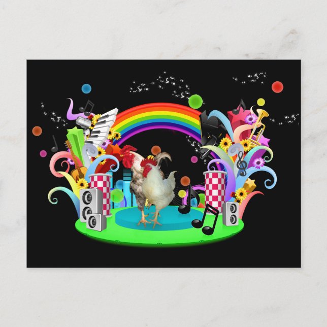 Funky Chicken Party Postcard (Front)