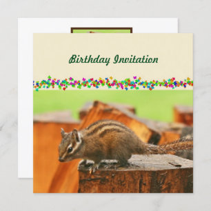 Funky chipmunk Birthday Invitation