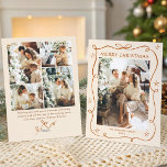 Funky Christmas Boho Beige Bow Ribbon 5 Photo Holiday Card<br><div class="desc">Simply Elegant Stylish PHOTO Christmas Greeting Holiday Card.
 
Surprise and bring joy to your close ones and make the celebration unforgettable.

 For further customization,  please click the "customize further" link and use our design tool to modify this template.</div>