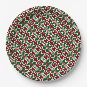 Funky Christmas Pattern 2 Paper Plate