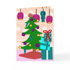 Funky Christmas Tree and Gift Greeting Card