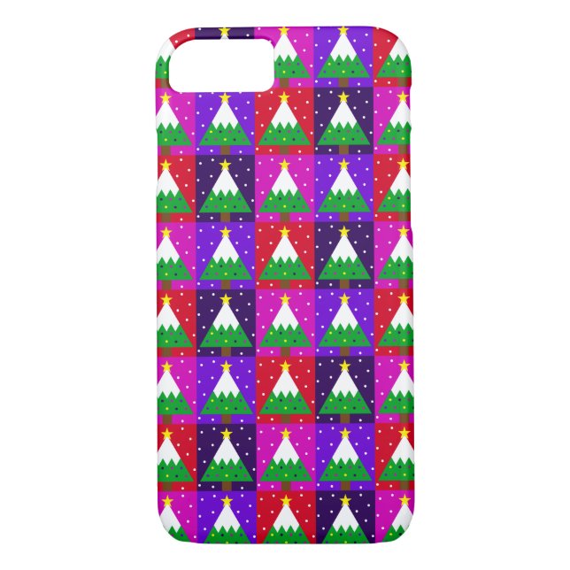 Funky Christmas Tree Pattern Case-Mate iPhone Case (Back)