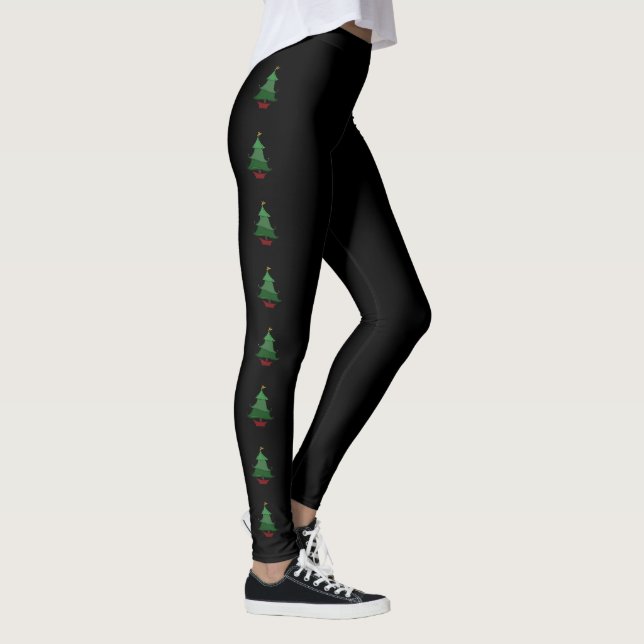 Funky Christmas Tree Sketch Leggings (Right)