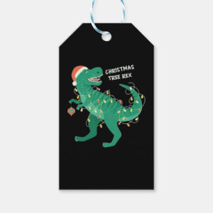 Funky christmas winter dinosaur tree   gift tags
