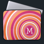 Funky Circle Pattern with Monogram Laptop Sleeve<br><div class="desc">Bright and colourful design with lots of curves and dots. If you need to adjust the art of change the font,  click on the customize button.</div>