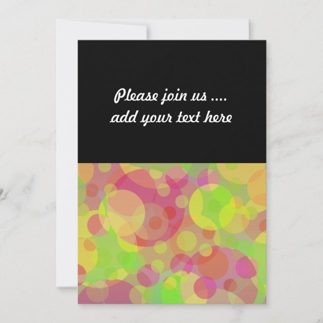 Funky Circles Abstract Modern Art Invitation (Front)