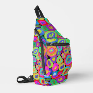 Funky Circles Bright and Colorful Cute Sling Bag