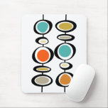 Funky Circles Turquoise Orange Black Mid Century Mouse Pad<br><div class="desc">This funky mid century modern mouse pad features circle shapes in the colours of turquoise blue,  orange,  gold,  tan,  cream,  and black This will make a fab addition to your desk!</div>