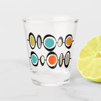 Funky Circles Turquoise Orange Mid Century