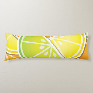 Funky citrus wedges body pillow